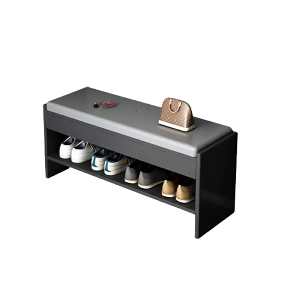 Minimalist Entryway Leather Shoe Storage Bench
