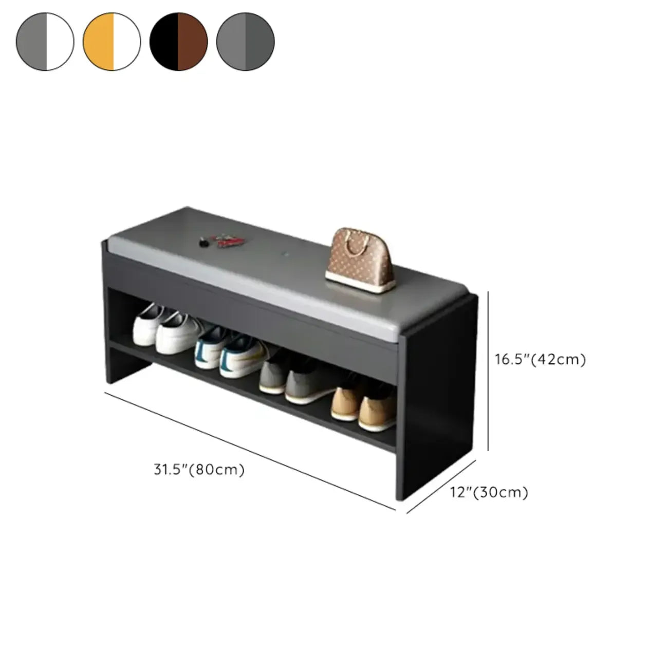 Minimalist Entryway Leather Shoe Storage Bench