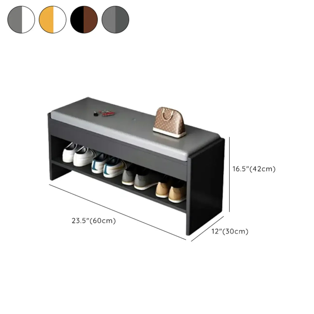 Minimalist Entryway Leather Shoe Storage Bench