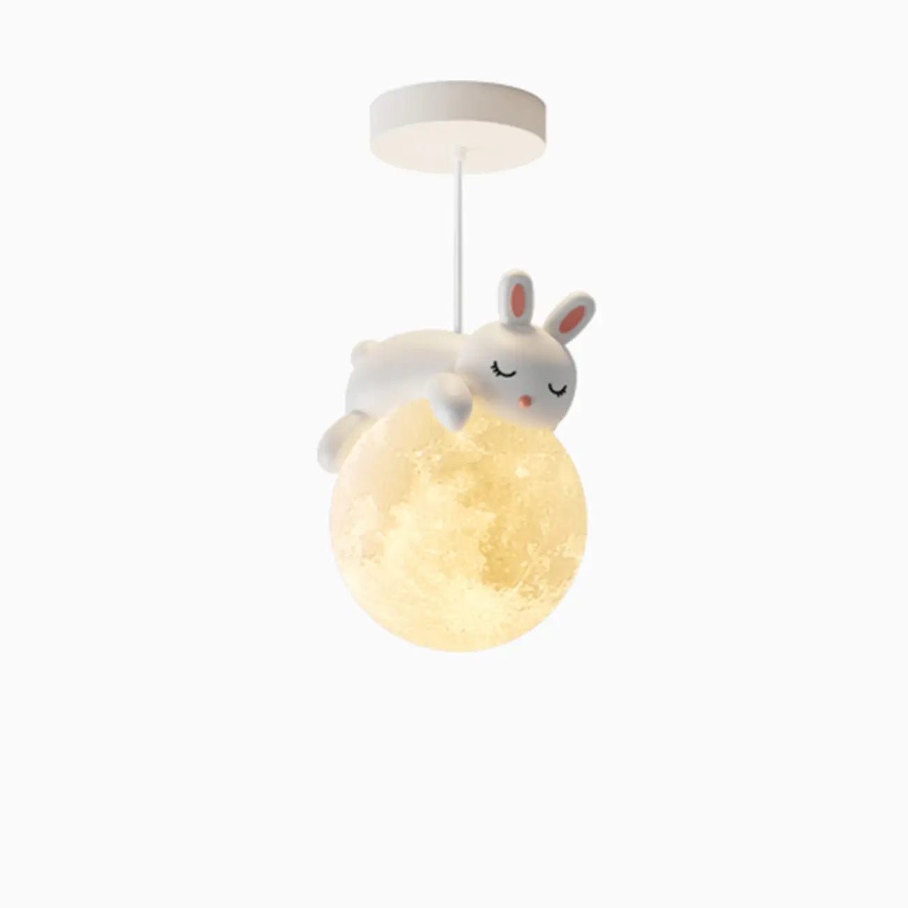Cartoon Animal White Metal Acrylic Globe Pendant Light