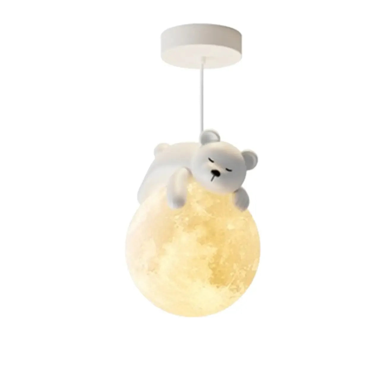 Cartoon Animal White Metal Acrylic Globe Pendant Light