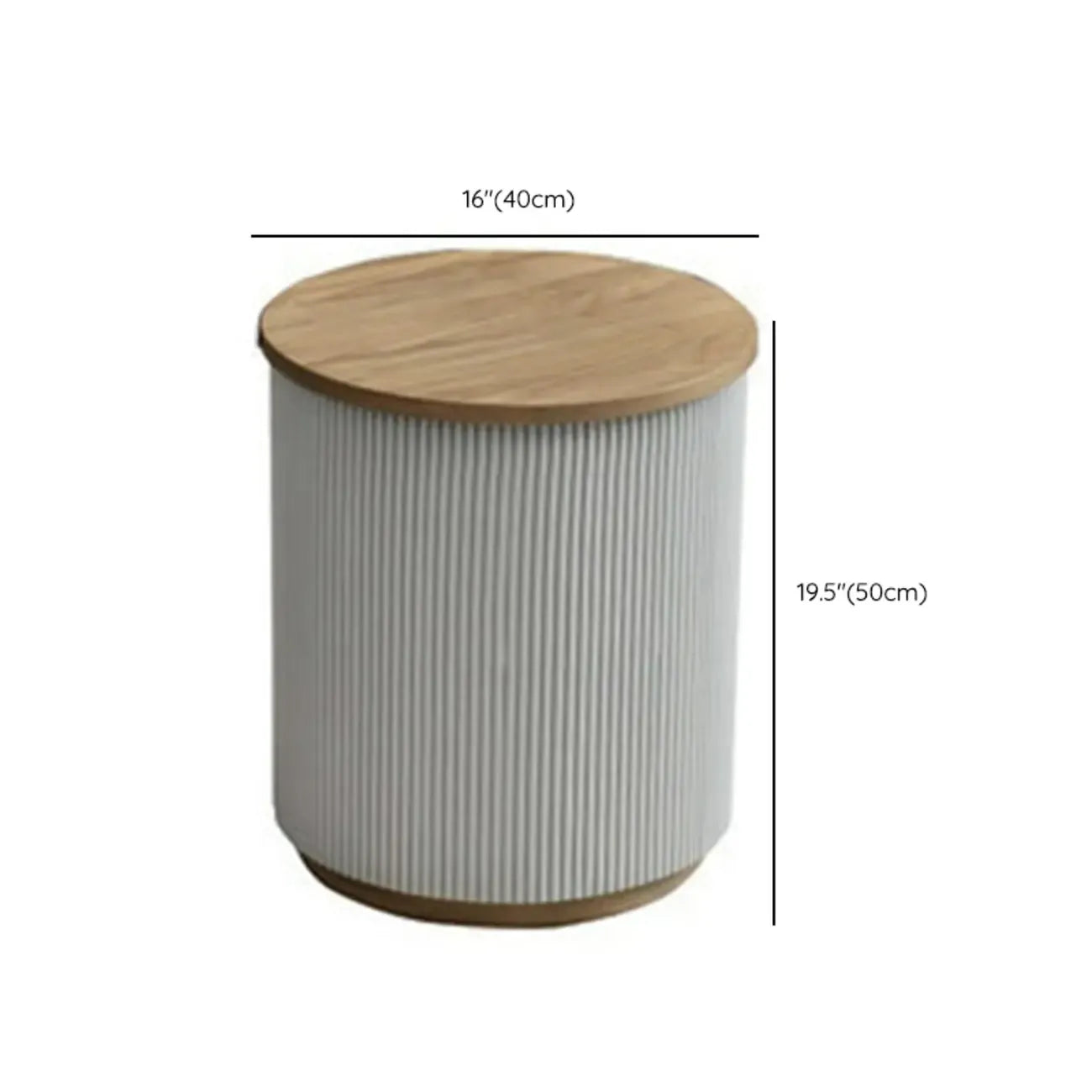 Scandinavian Wood Gray Cylinder Coffee Table with 2 Drawers