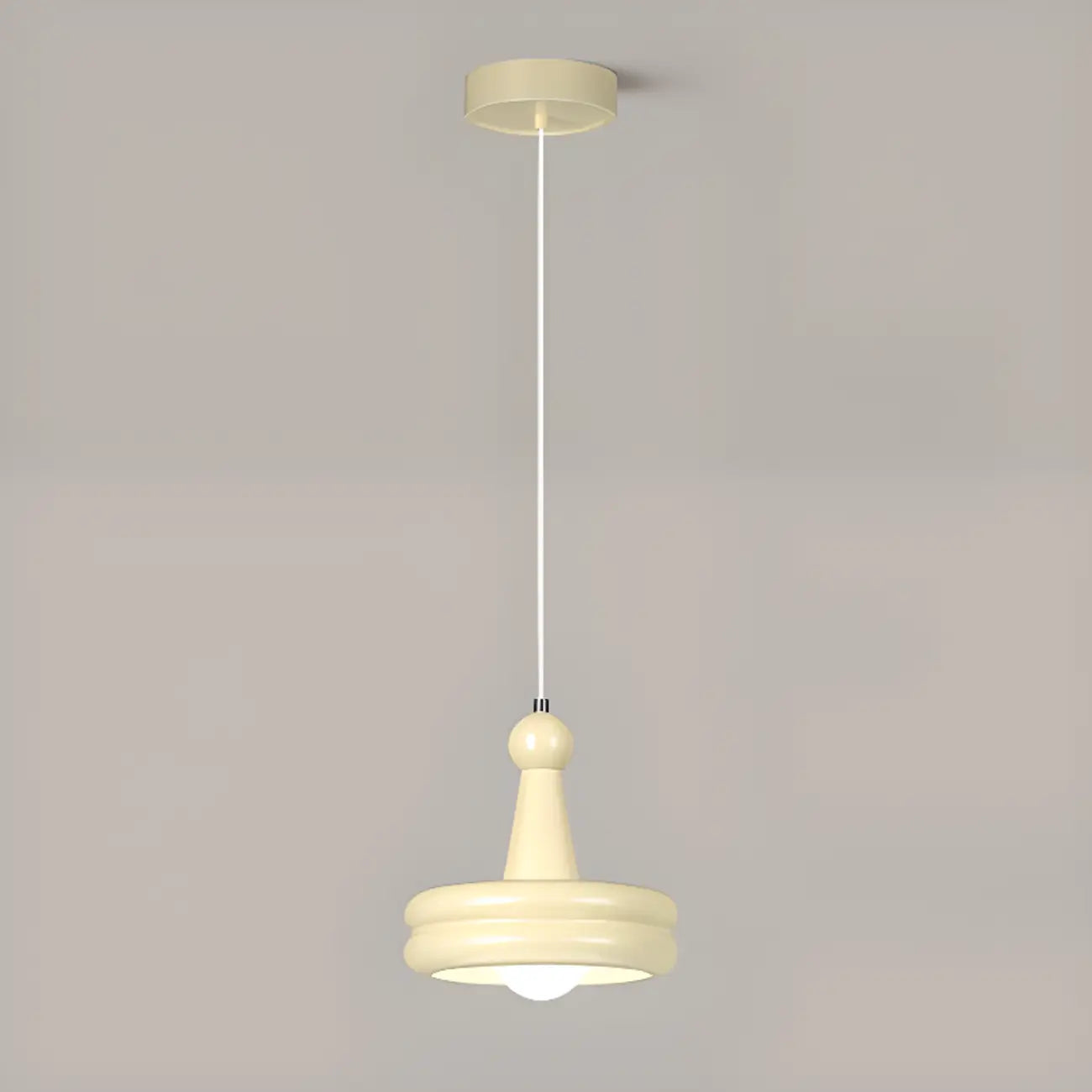 Modern Milk White Geometric Metal Pendant Light