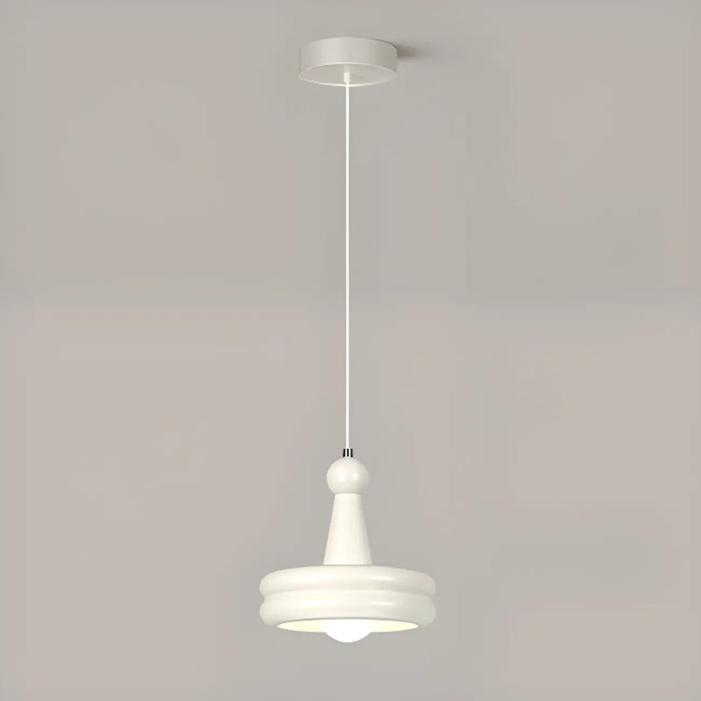 Modern Milk White Geometric Metal Pendant Light