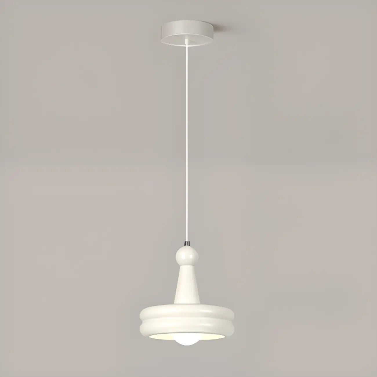Modern Milk White Geometric Metal Pendant Light