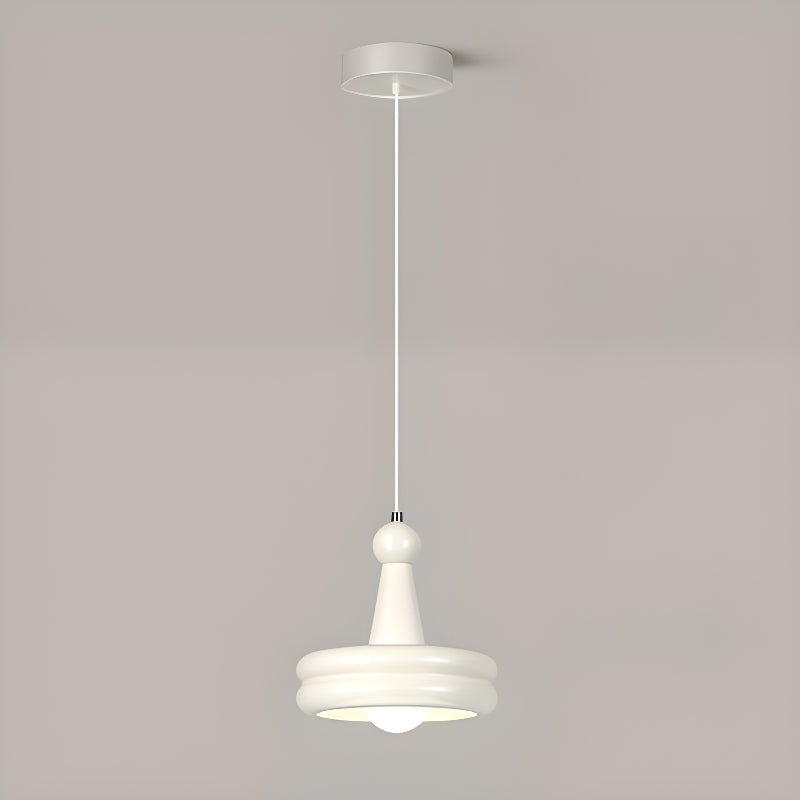 Modern Milk White Geometric Metal Pendant Light