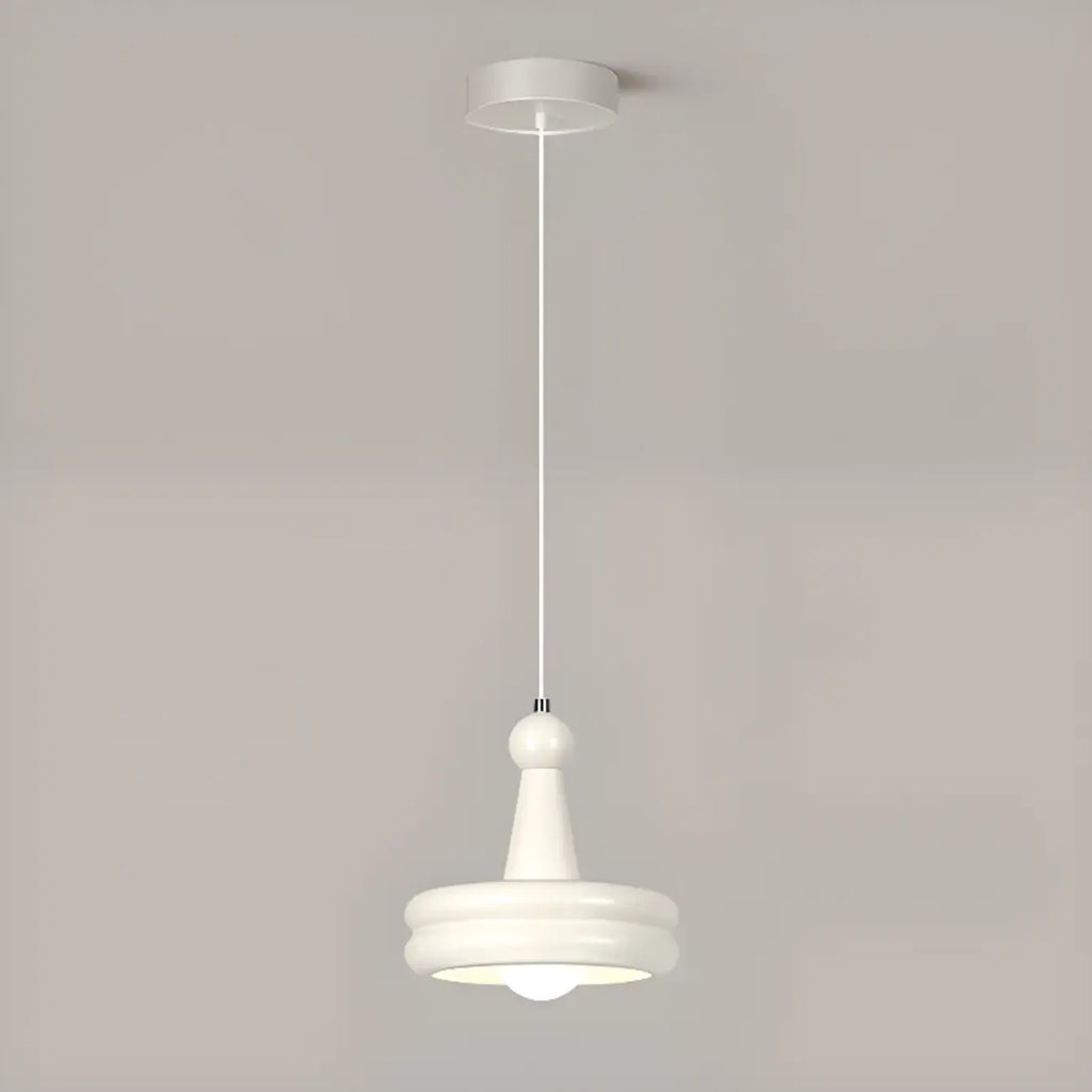 Modern Milk White Geometric Metal Pendant Light