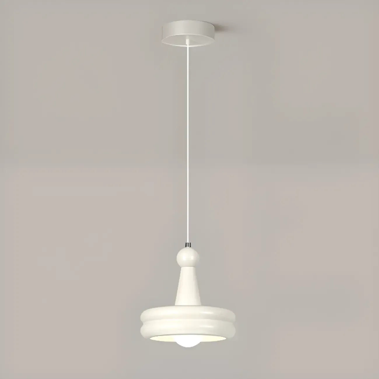Modern Milk White Geometric Metal Pendant Light