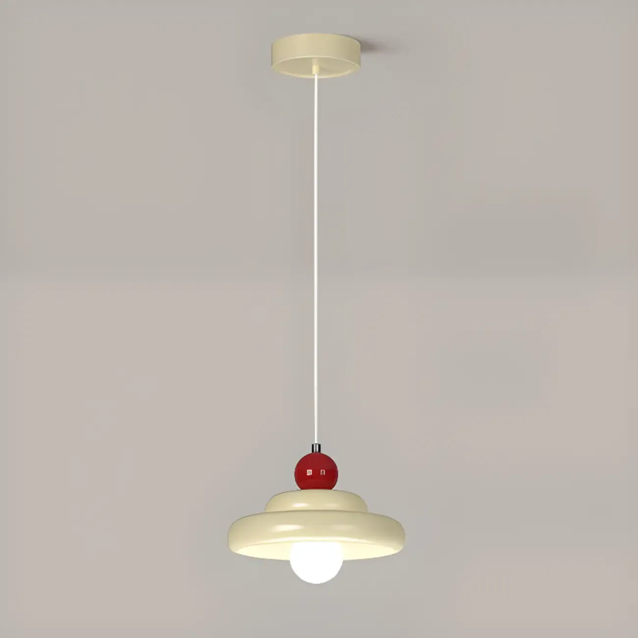 Modern Milk White Geometric Metal Pendant Light