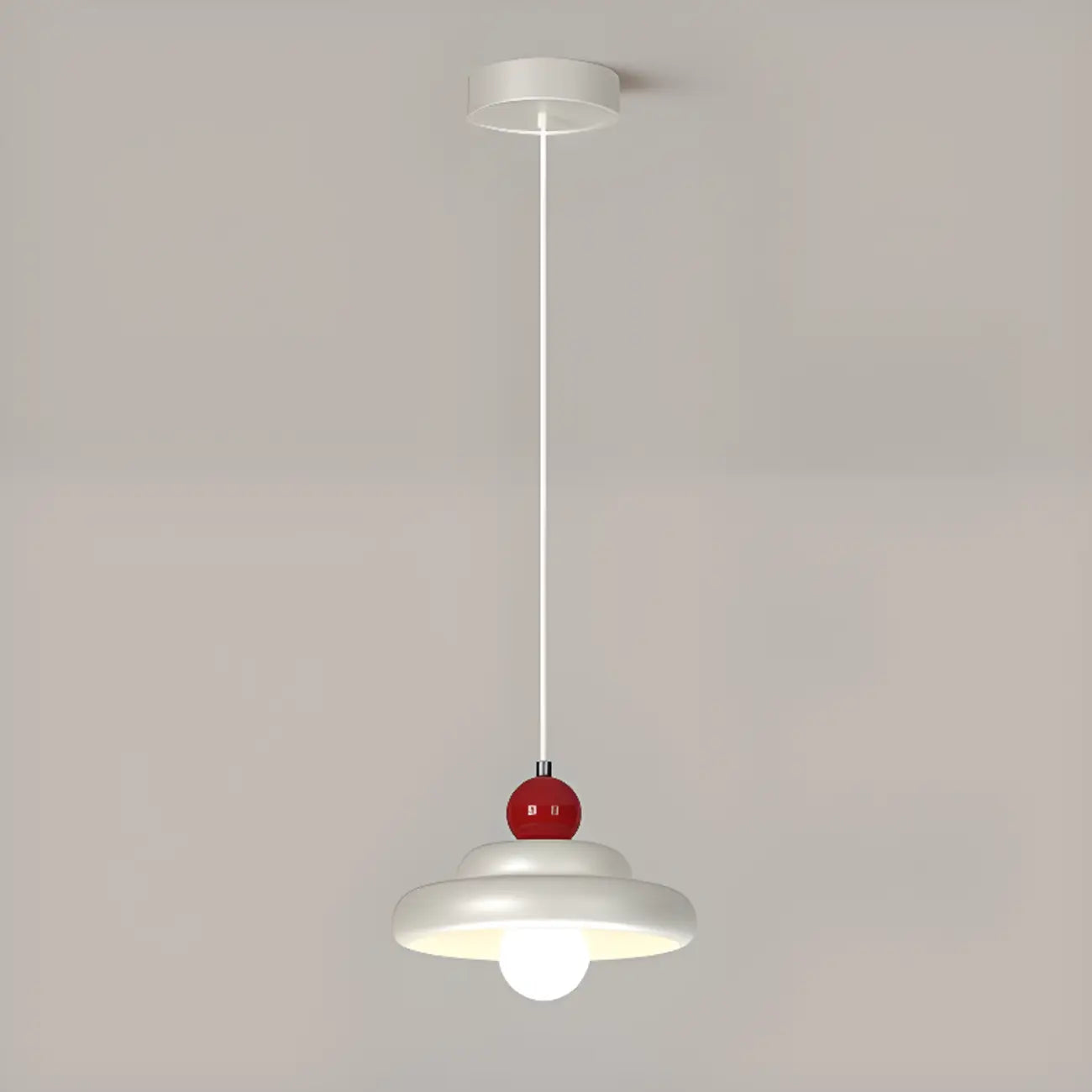 Modern Milk White Geometric Metal Pendant Light