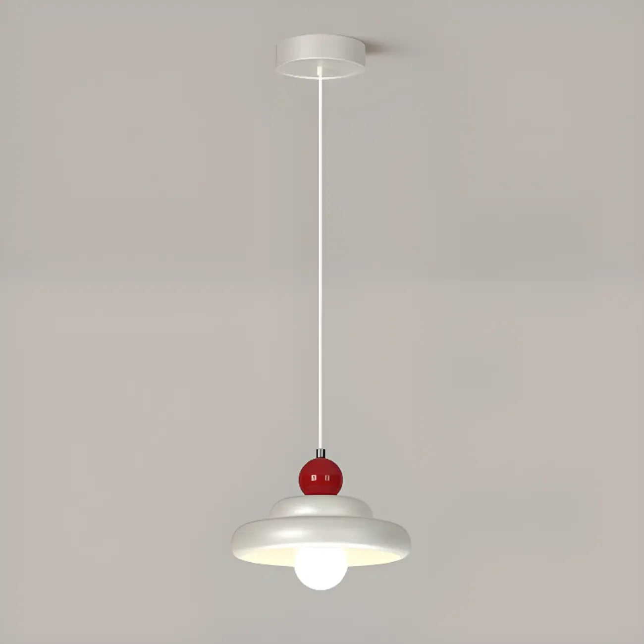 Modern Milk White Geometric Metal Pendant Light