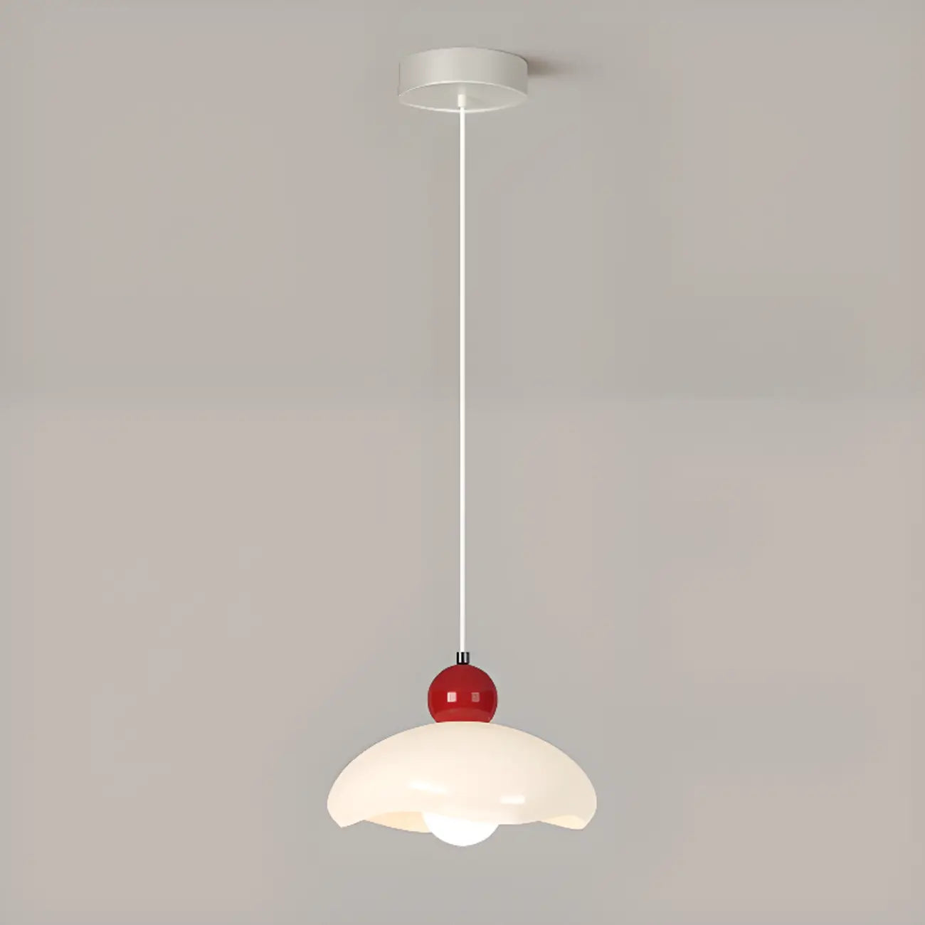 Modern Milk White Geometric Metal Pendant Light