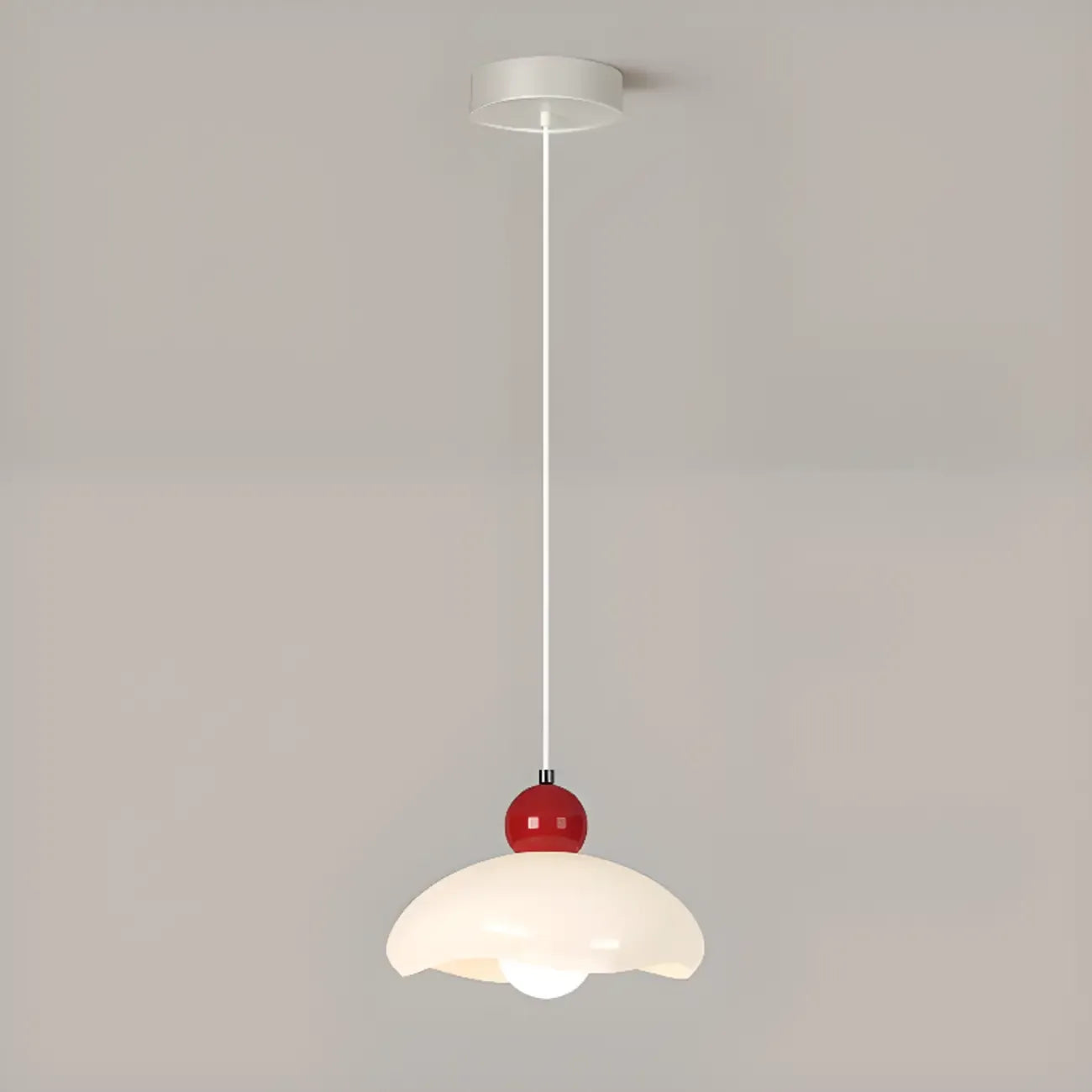 Modern Milk White Geometric Metal Pendant Light