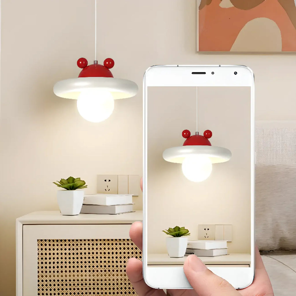 Modern Milk White Geometric Metal Pendant Light