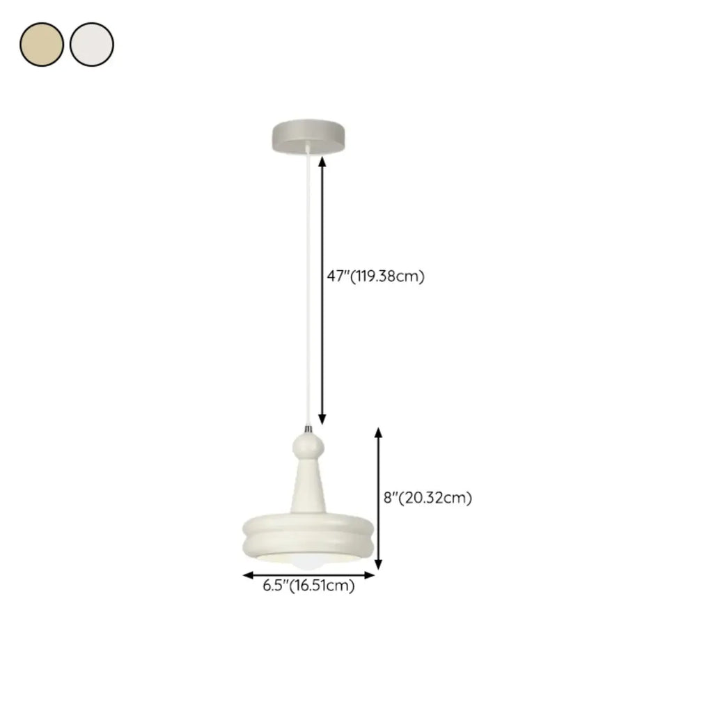 Modern Milk White Geometric Metal Pendant Light