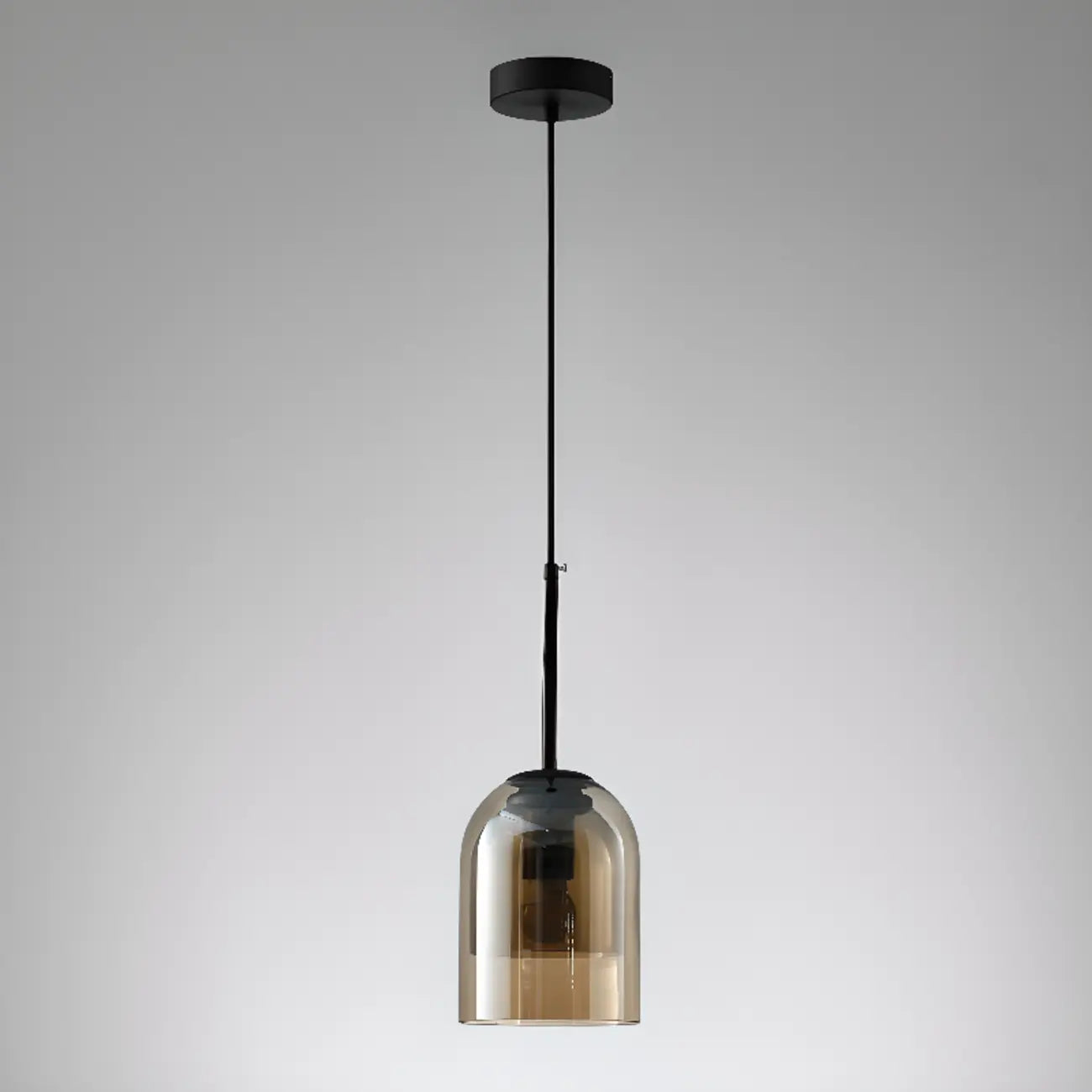 Modern Metal Gray Glass Cylinder Pendant Light