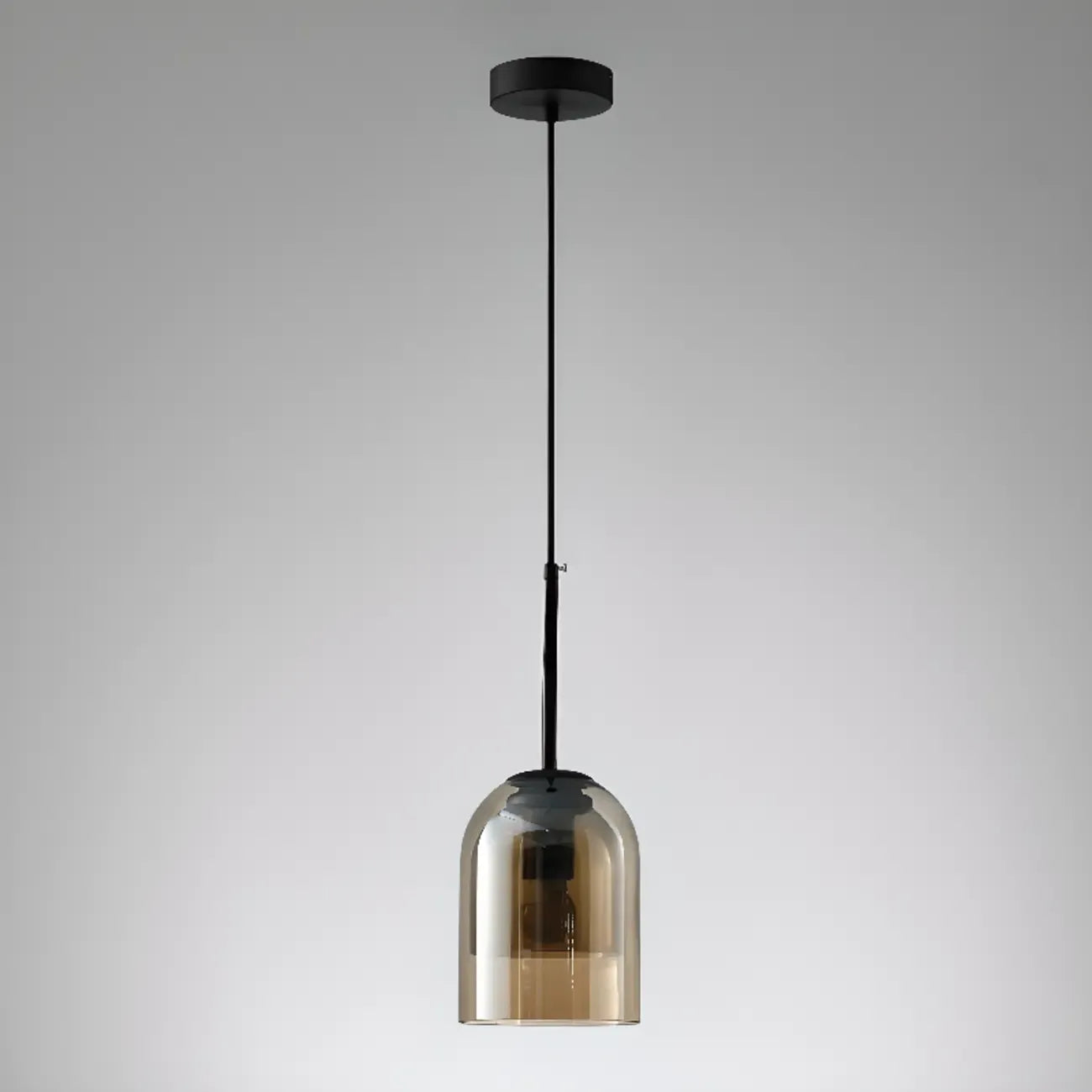 Modern Metal Gray Glass Cylinder Pendant Light
