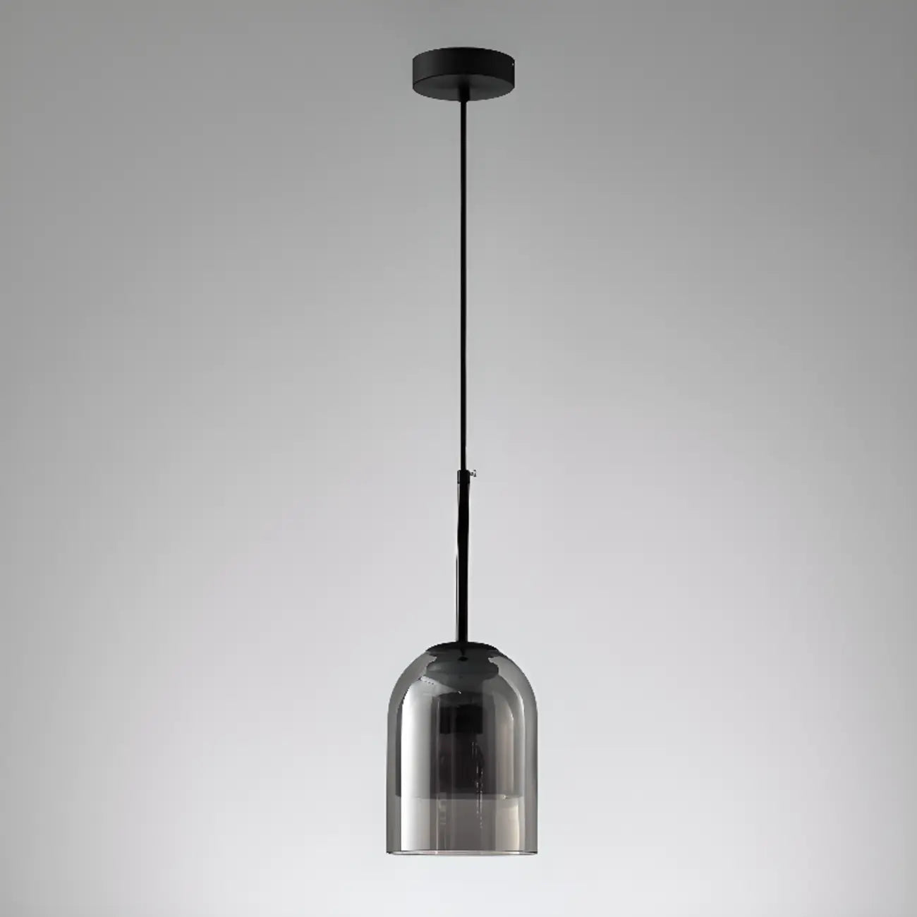 Modern Metal Gray Glass Cylinder Pendant Light