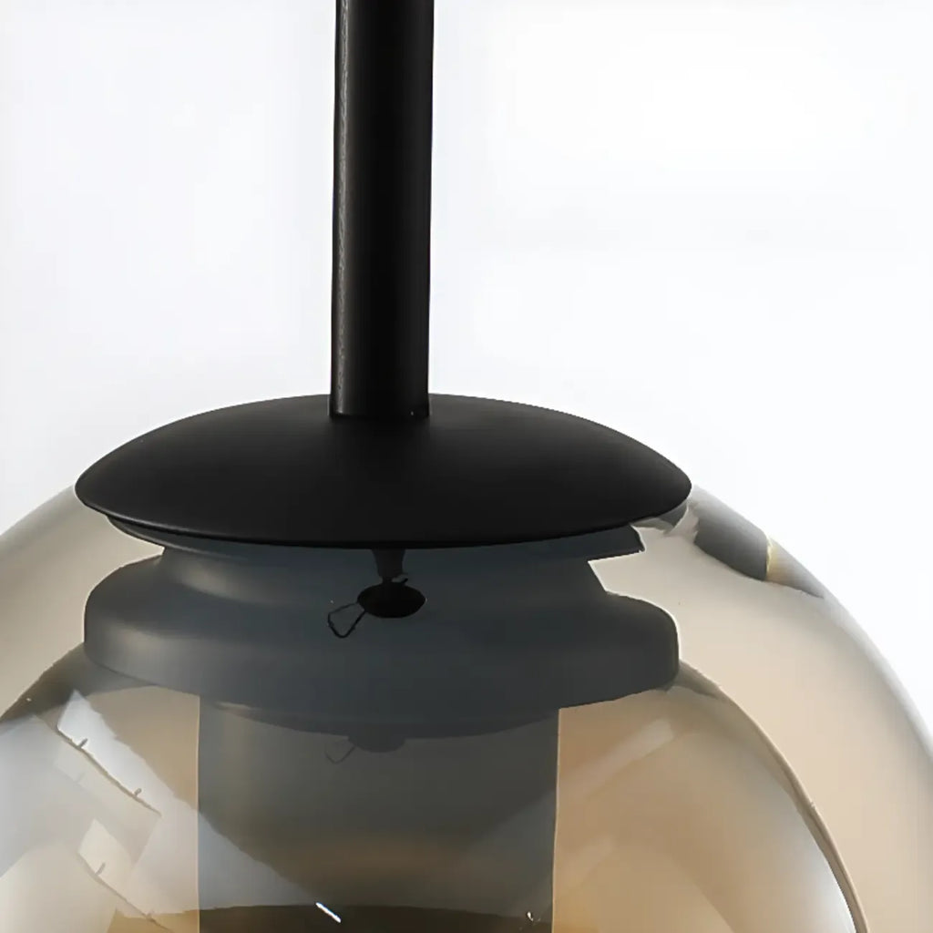 Modern Metal Gray Glass Cylinder Pendant Light