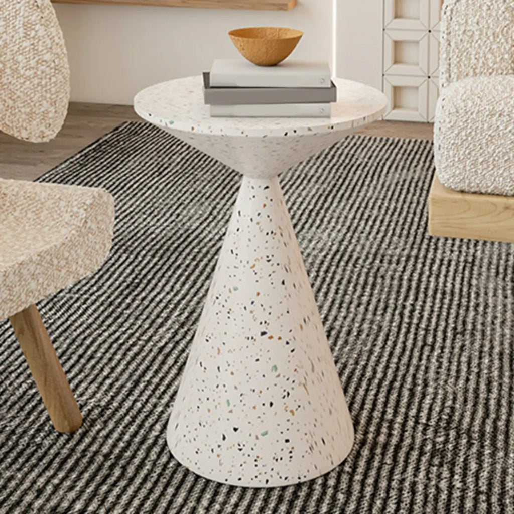 Modern Wood Coffee Table White Marble Base