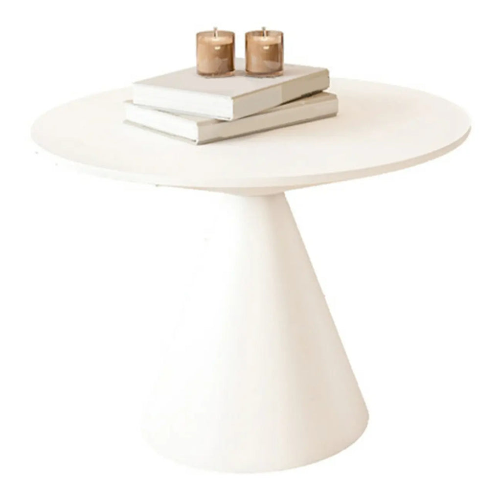 Modern Wood Coffee Table White Marble Base