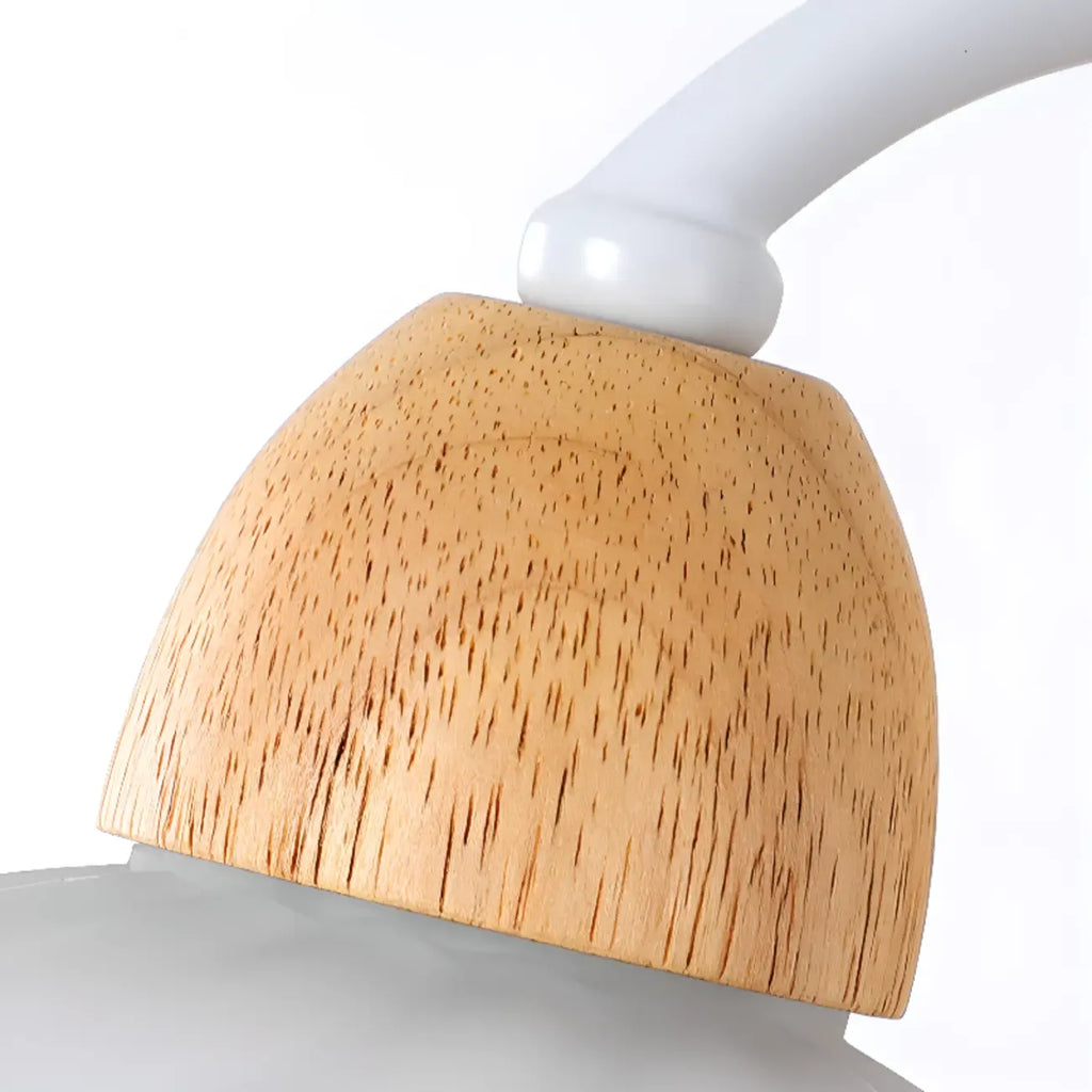 Modern White Tulip Wall Sconce with Wooden Base for Bedroom