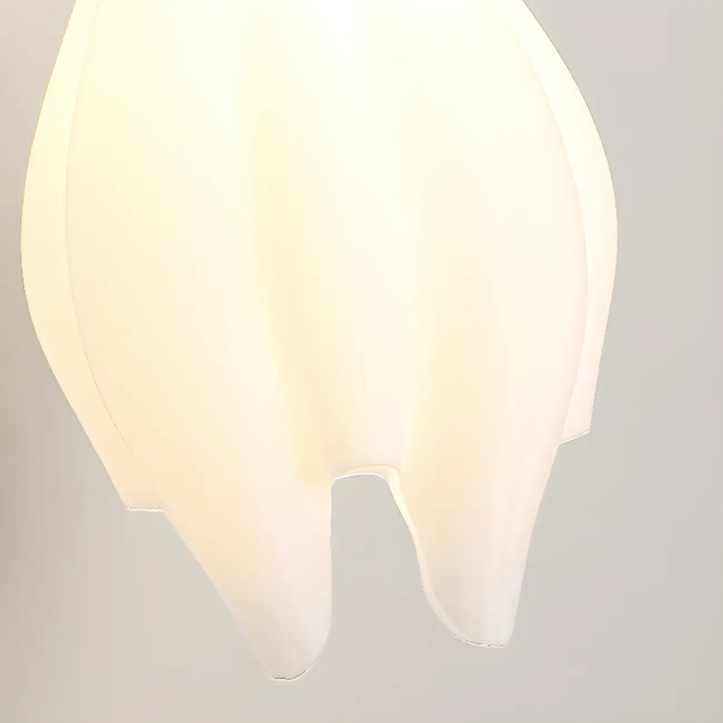 Modern White Tulip Wall Sconce with Wooden Base for Bedroom