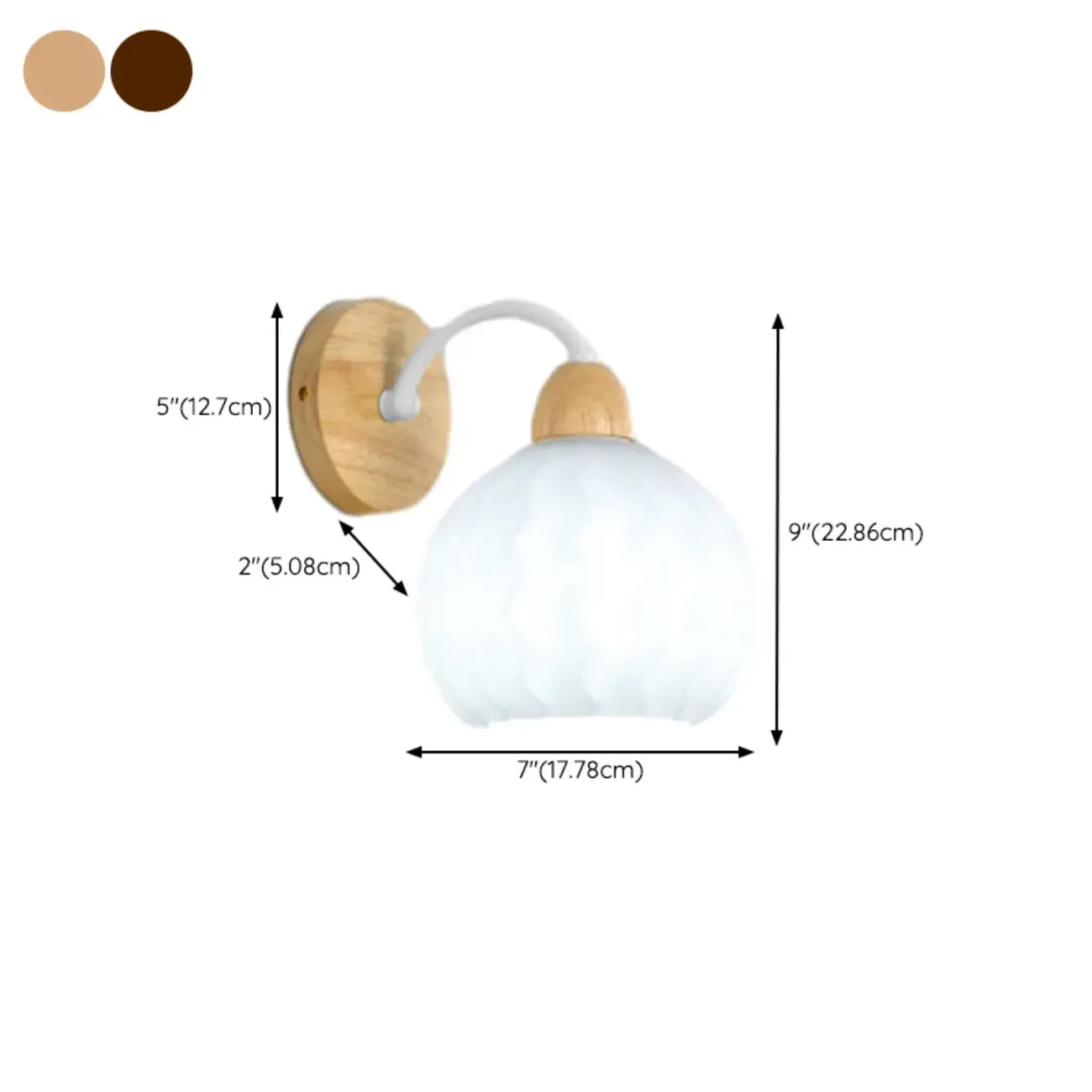 Modern White Tulip Wall Sconce with Wooden Base for Bedroom