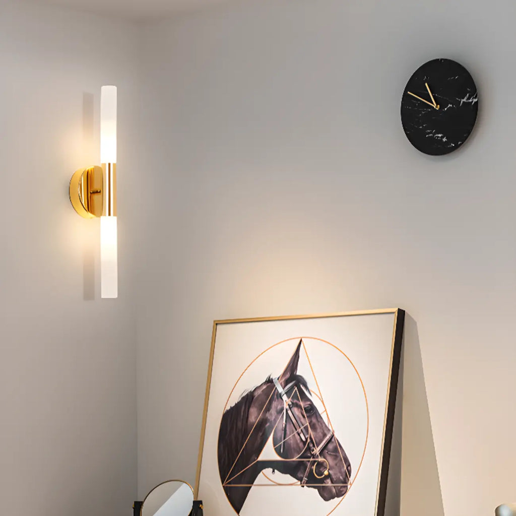 Modern Gold Cylinder Vanity Light for Bathroom