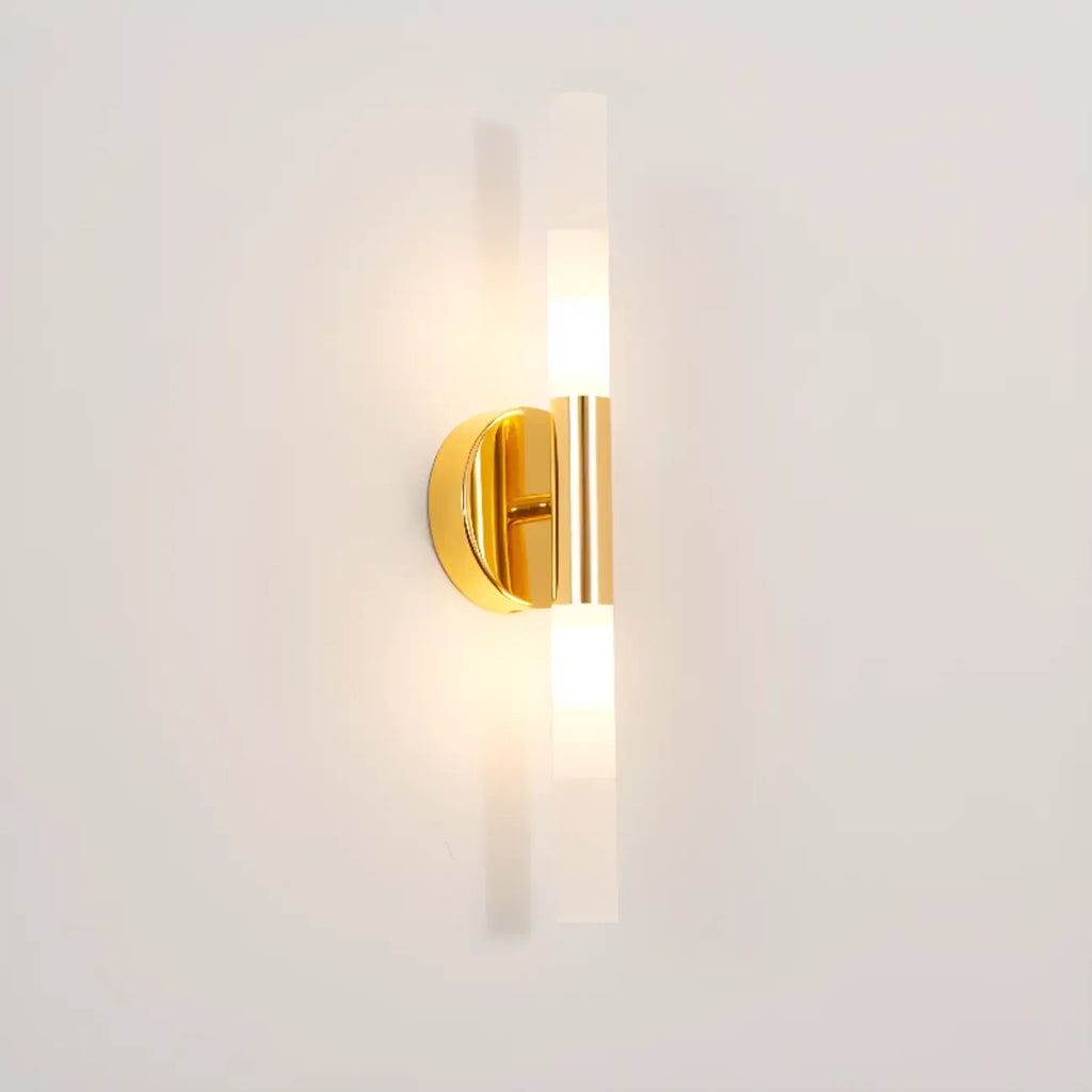Modern Gold Cylinder Vanity Light for Bathroom