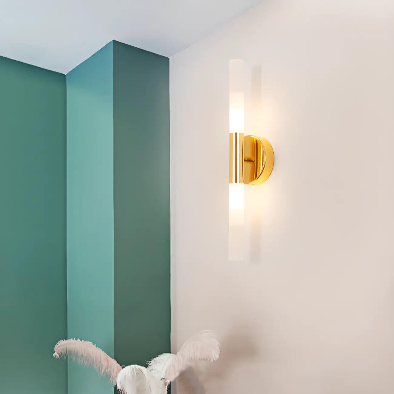 Modern Gold Cylinder Vanity Light for Bathroom