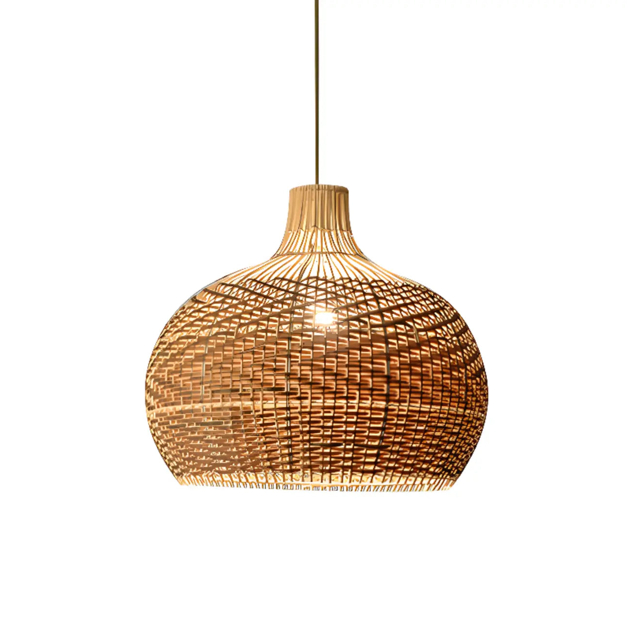 Oriental Rattan Dome Pendant Light Large for Kitchen Dining