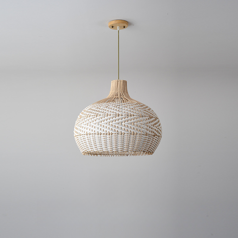 Oriental Rattan Dome Pendant Light Large for Kitchen Dining
