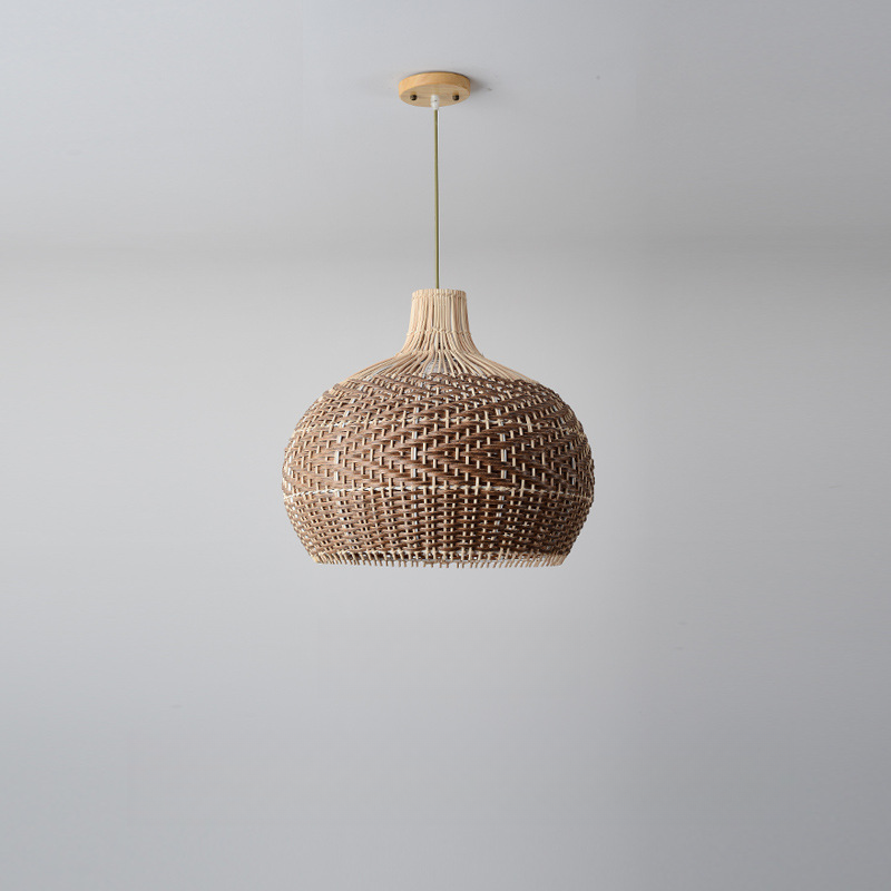 Oriental Rattan Dome Pendant Light Large for Kitchen Dining