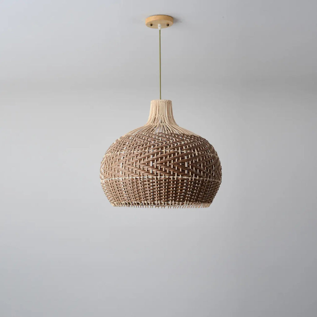 Oriental Rattan Dome Pendant Light Large for Kitchen Dining