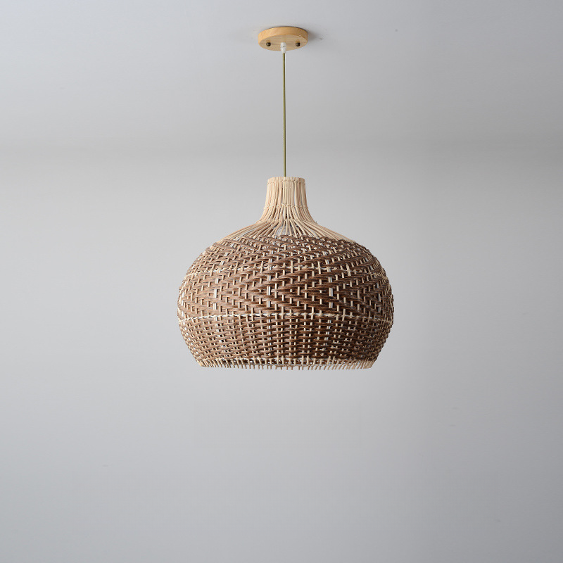 Oriental Rattan Dome Pendant Light Large for Kitchen Dining