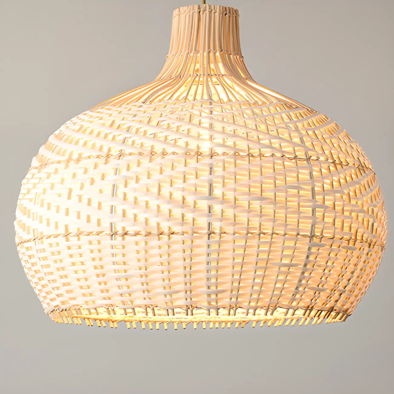 Oriental Rattan Dome Pendant Light Large for Kitchen Dining