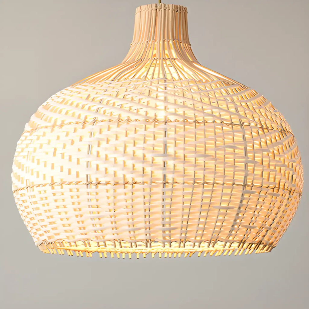 Oriental Rattan Dome Pendant Light Large for Kitchen Dining