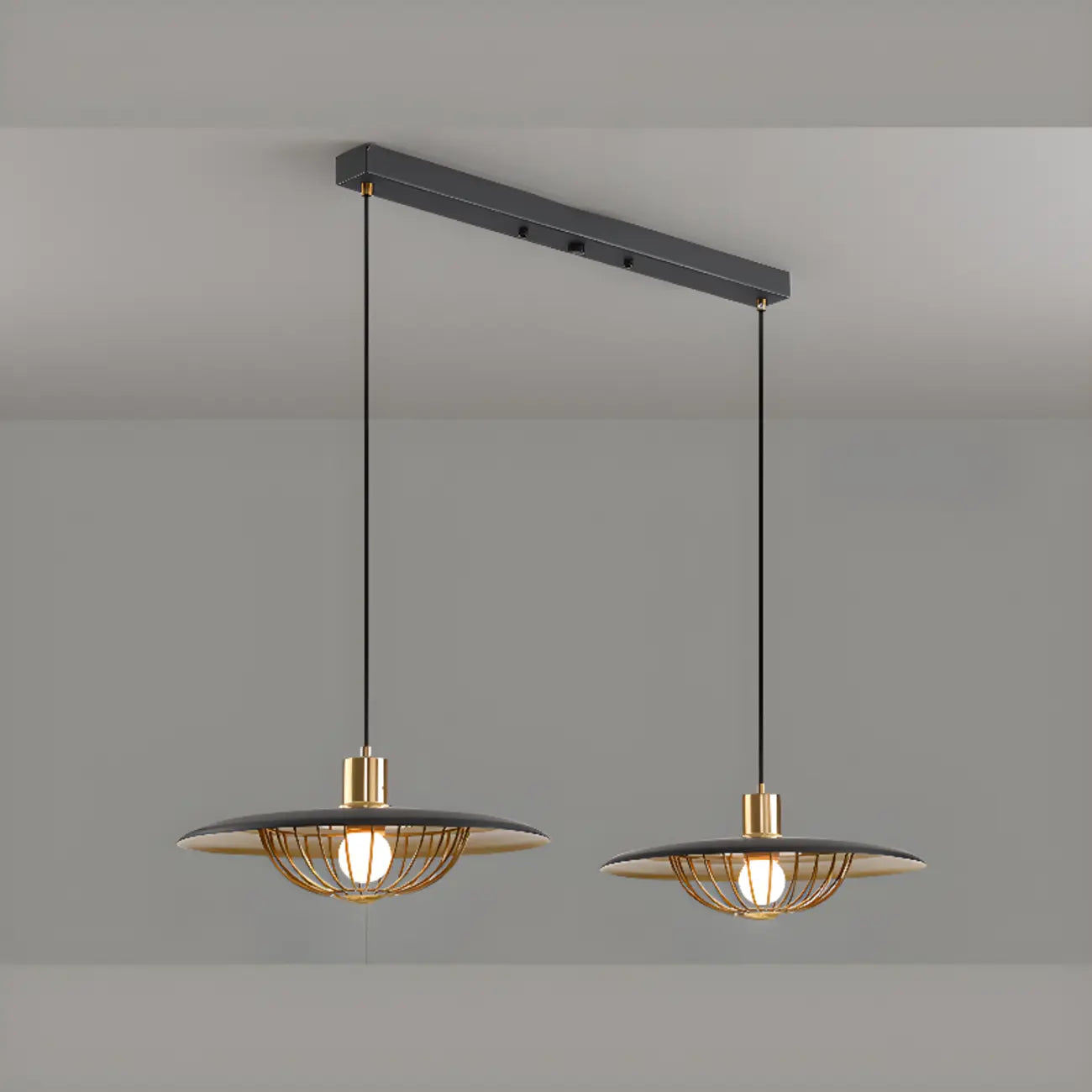 Modern Black Metal Island Pendant Light for Kitchen