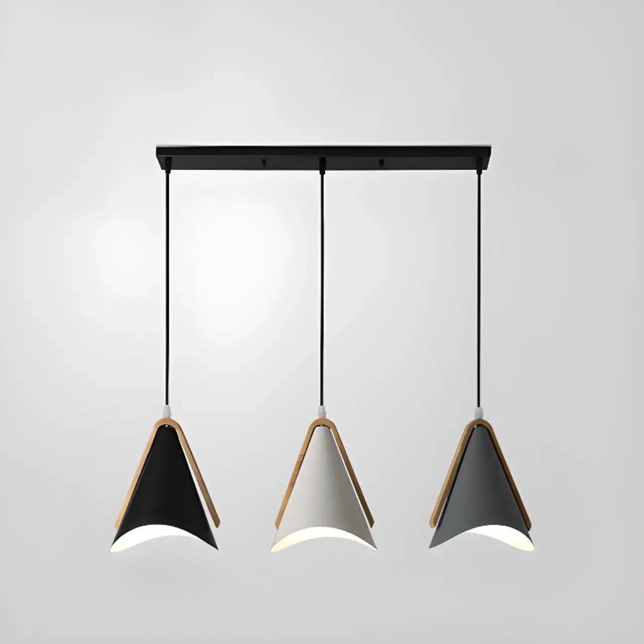 Modern Black Metal Rhombus Island Pendant Light for Kitchen
