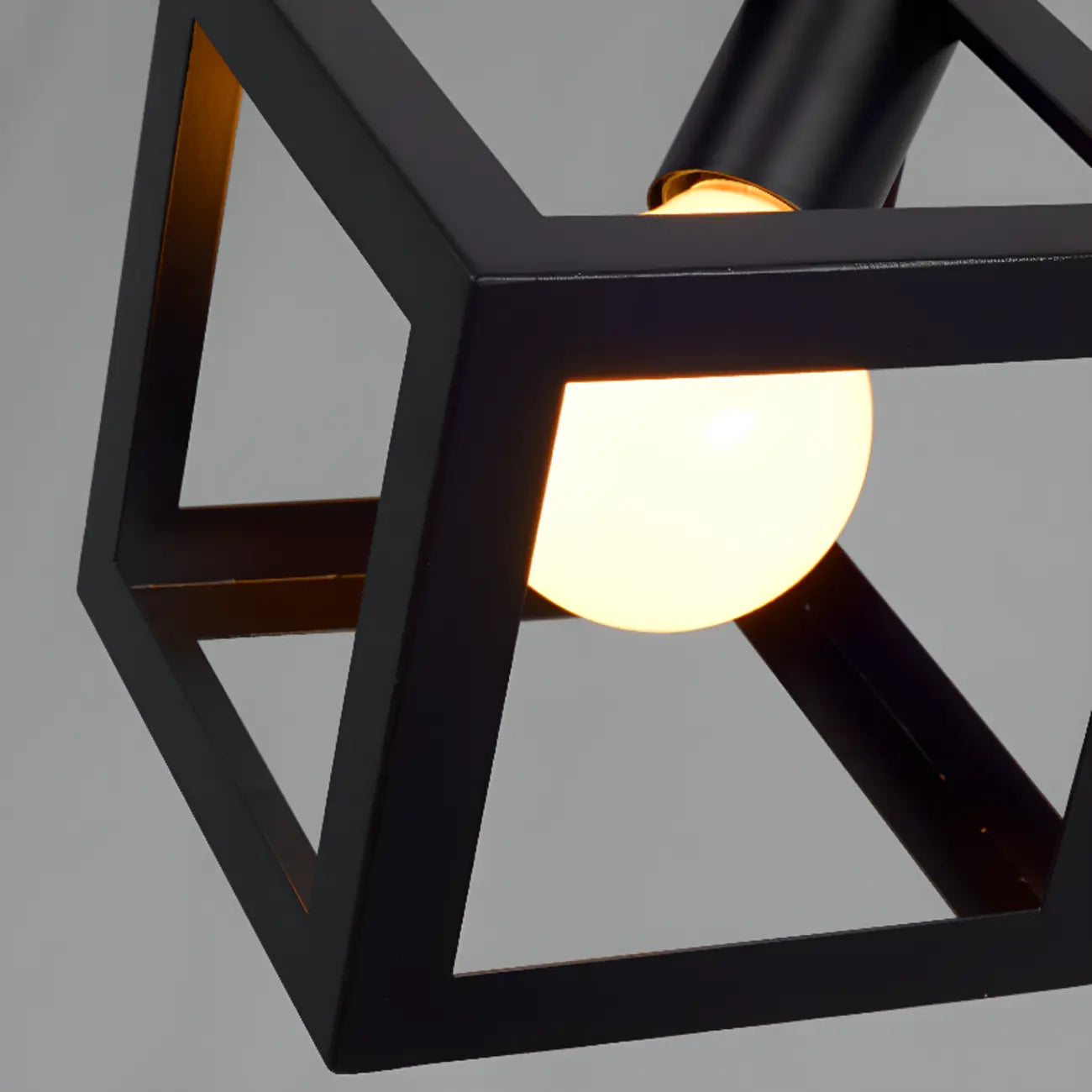 Modern Black Metal Rhombus Island Pendant Light for Kitchen