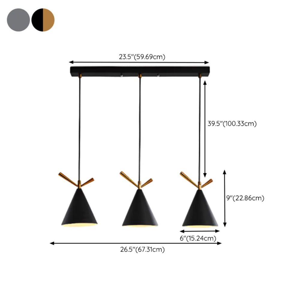 Modern Black Metal Rhombus Island Pendant Light for Kitchen