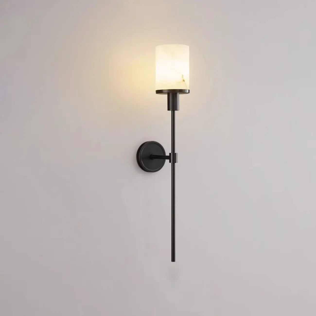 Modern Black Wall light with Sintered Stone Shade