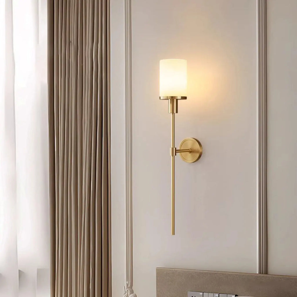 Modern Black Wall light with Sintered Stone Shade