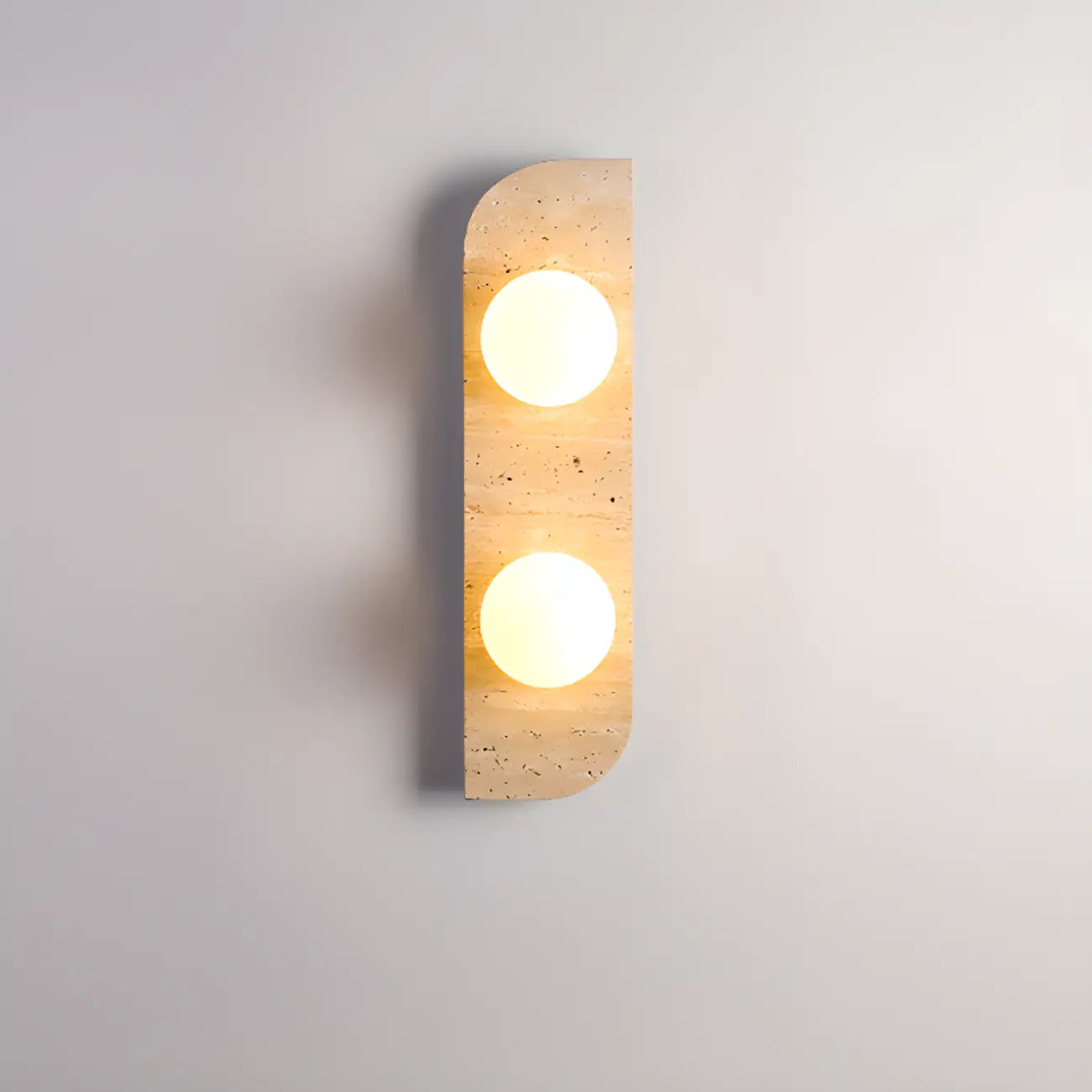 Modern Beige Stone Glass Globe Ambient Wall Sconce