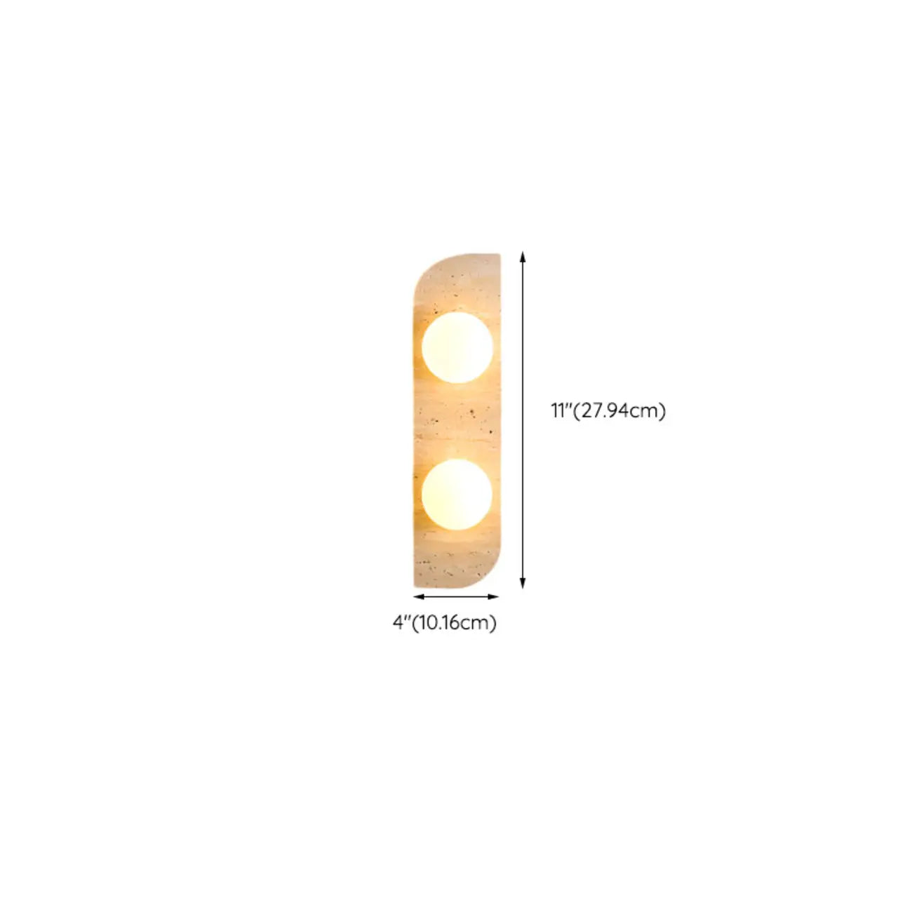 Modern Beige Stone Glass Globe Ambient Wall Sconce