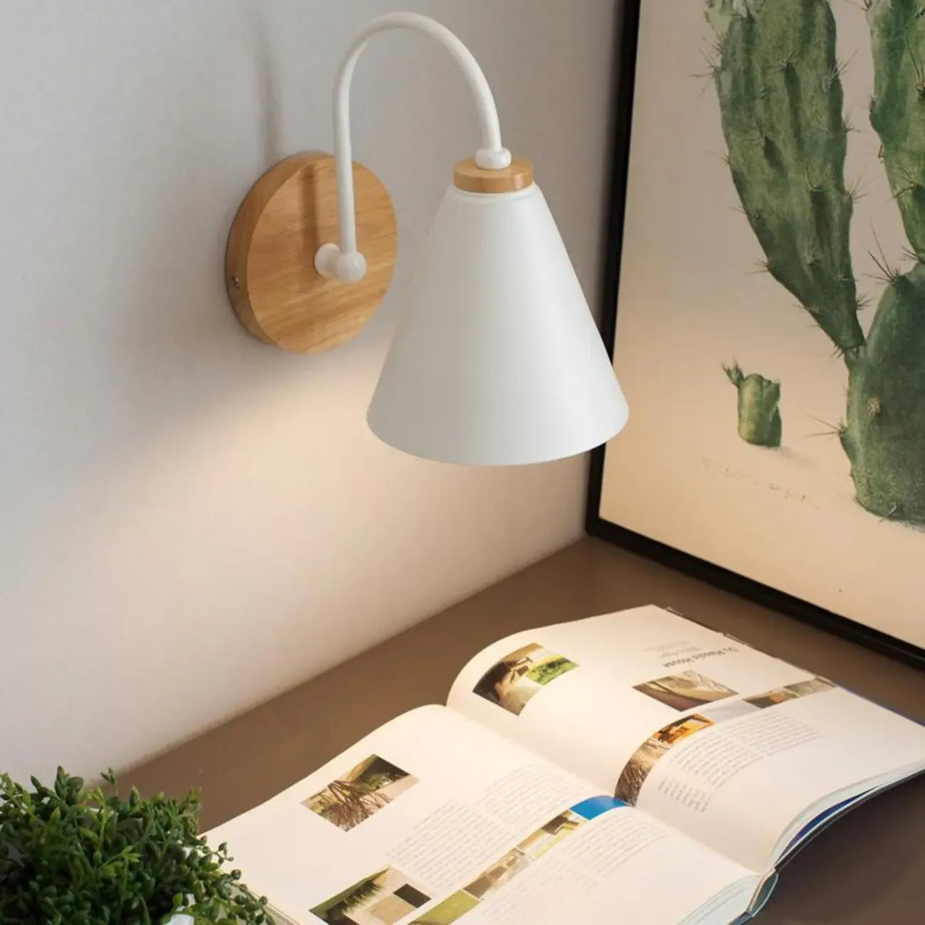 Modern Minimalist Plug-In Wall Sconce for Bedroom Reading