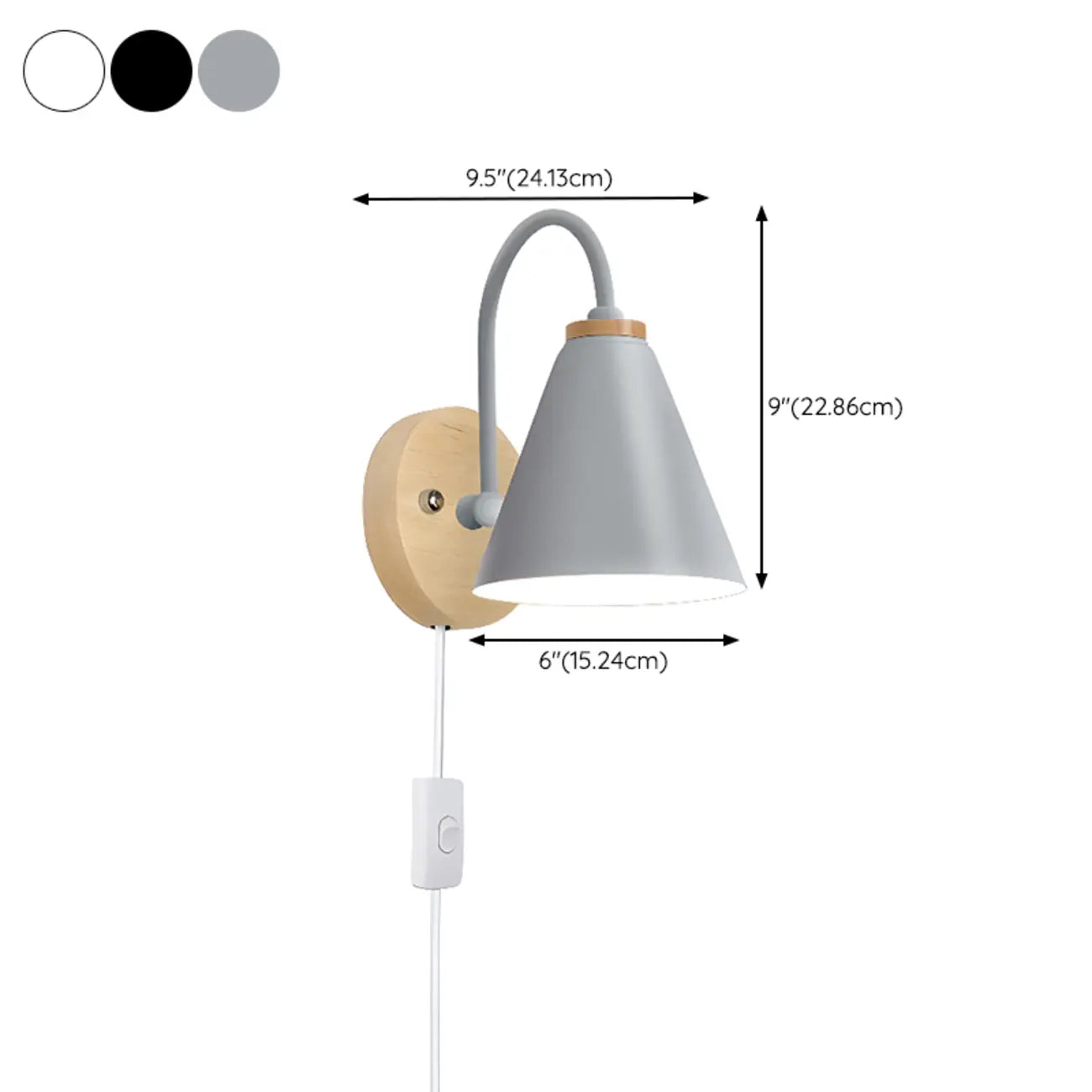 Modern Minimalist Plug-In Wall Sconce for Bedroom Reading