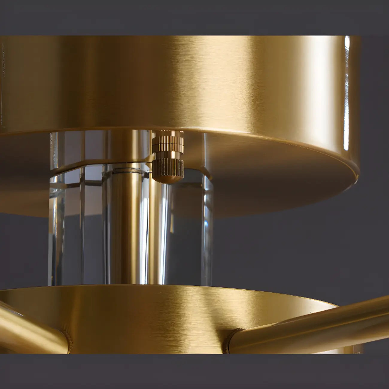 Gold Sputnik Crystal Semi Flush Dimmable LED Ceiling Light