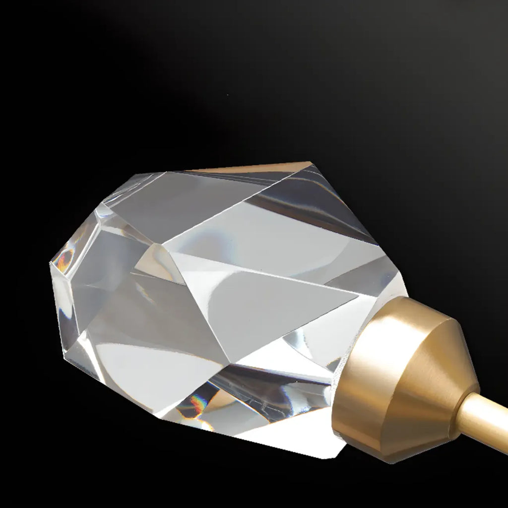 Gold Sputnik Crystal Semi Flush Dimmable LED Ceiling Light